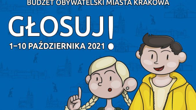 Chłopiec, dziewczyna i napis głosuj